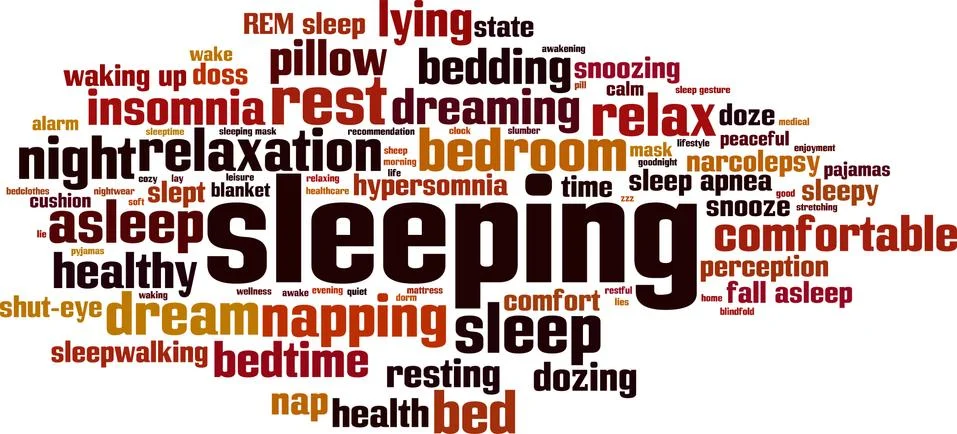 Sleeping word cloud Stock Illustration