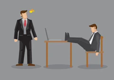 Sleeping at Work Cartoon Vector Illustration 스톡 일러스트