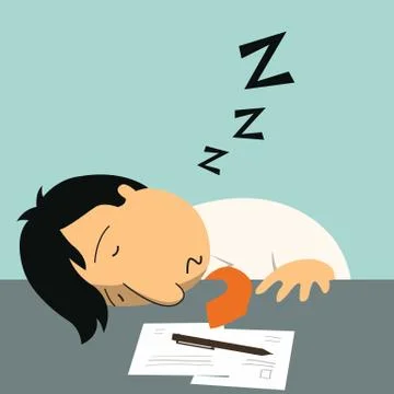 Sleeping at work Stock Illustration