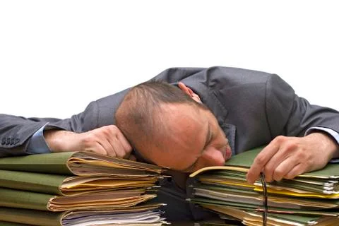 Sleeping at work Foto stock