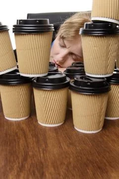 Sleeping at work Stock Photos