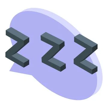 Sleeping zzz text showing resting and snoring inside speech bubble Stock Illustration
