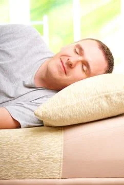 Sleepling man Stock Photos