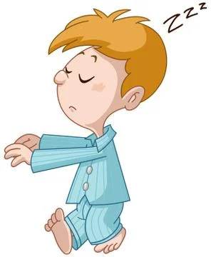 Sleepwalking kid Stock Illustration