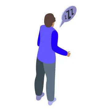 Sleepwalking man walking and talking in his sleep depicting somnambulism Stock Illustration