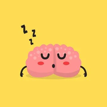 Sleepy Brain character Stock Illustration
