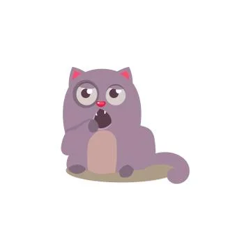 Sleepy Cat Yawning Stock Illustration