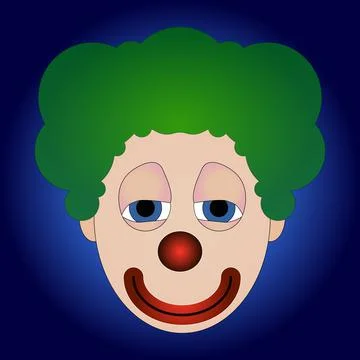 Sleepy clown face icon vector Stock Illustration
