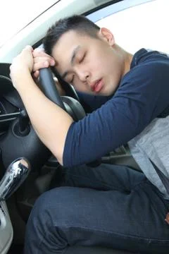 Sleepy driver Stock Photos