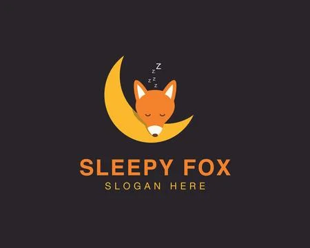 Sleepy Fox Logo Icon	 Illustrazione stock