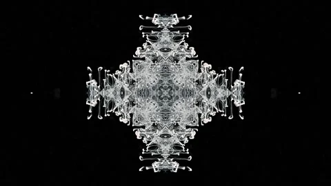 Sleepy kaleidoscope pattern. White threads intertwine with each other Stock Footage 318068843