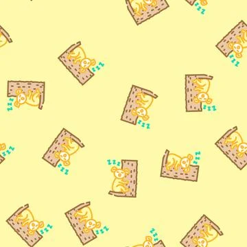Sleepy koala sleep night vector seamless pattern イラスト素材
