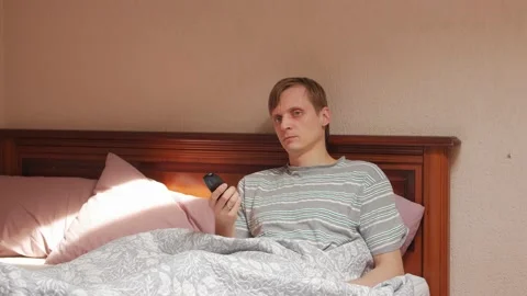 Sleepy Man Is Angry Stock Footage 153601318