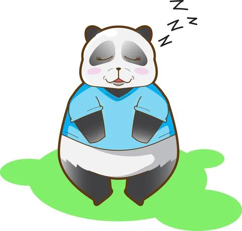 Sleepy panda cartoon vector Stock Illustration