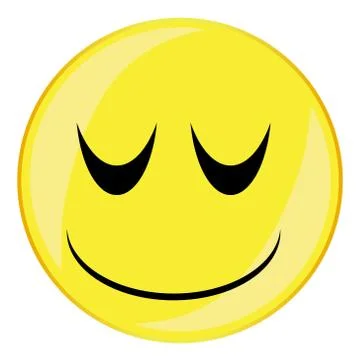 Sleepy Smile Face Button Isolated Stock Illustration