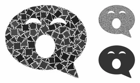 Sleepy smiley message Composition Icon of Bumpy Pieces Stock Illustration