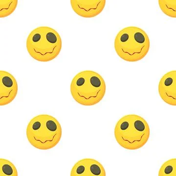 Sleepy smiley pattern seamless vector Illustrazione stock