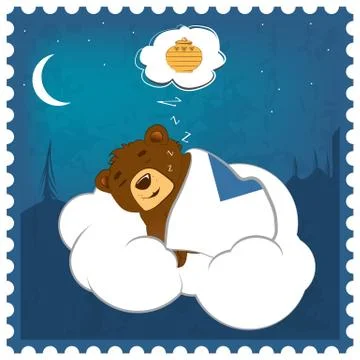 Sleepy Teddy bear Stock Illustration