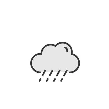 Sleet and cloud. Filled color icon. Weather vector illustration Stock Illustration