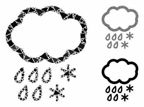 Sleet cloud Mosaic Icon of Rugged Elements 스톡 일러스트