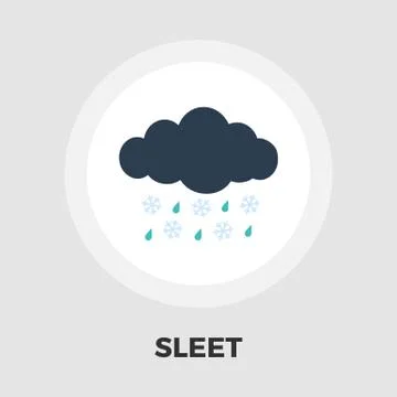 Sleet icon flat Stock Illustration