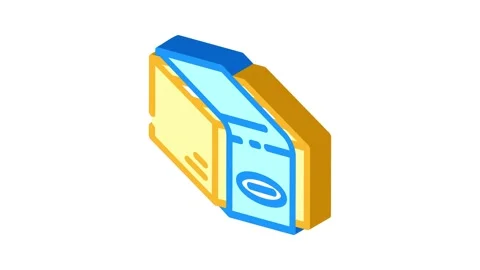 Sleeve cardboard packaging isometric icon animation Stock Footage 327282936