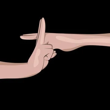 Sleeve hands in defense. Stock Illustration