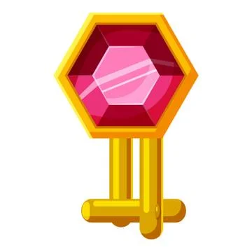 Sleeve link with ruby icon, cartoon style Illustrazione stock