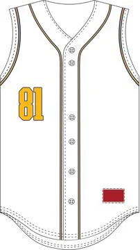 Sleeveless Full Button Baseball Jersey Vectors Stock Illustration