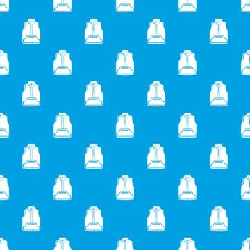 Sleeveless jacket pattern seamless blue Stock Illustration