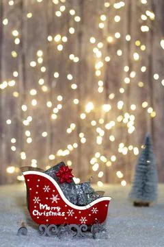 Sleigh filled with present boxes Stock Photos