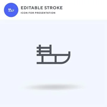 Sleigh icon vector, filled flat sign, solid pictogram isolated on white, logo Stockillustratie