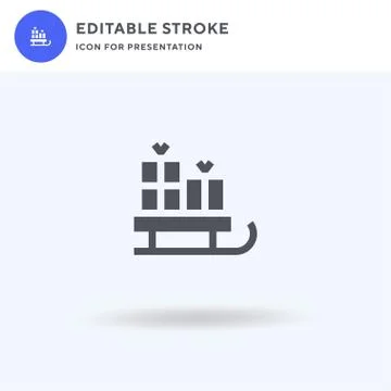 Sleigh icon vector, filled flat sign, solid pictogram isolated on white, logo Illustrazione stock