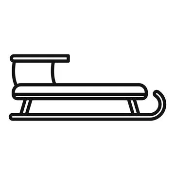 Sleigh present icon outline vector. Santa claus sledge Stock Illustration