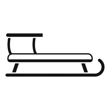 Sleigh present icon simple . Santa claus sledge Stock Illustration