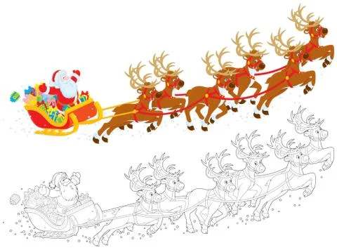 Sleigh of Santa Illustrazione stock