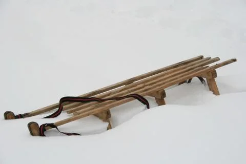 Sleigh In Snow Stock Photos