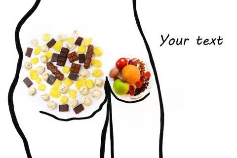 Slender buttocks and thick buttocks. With place for text Stockfoto's