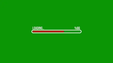 Slender red digital progress bar displaying percent completion text Видео 346824482