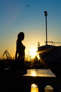 Slender silhouettes Stock Photos