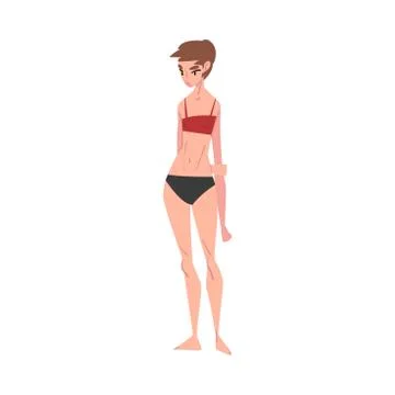 Slender young woman in underwear slim female Vector Image