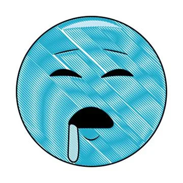 Slept chat emoticon scribble Stock Illustration