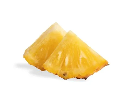 Slice the ananas into triangle 2 pieces Stock Photos