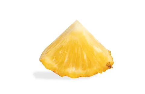 Slice the ananas into triangle. Stock Photos