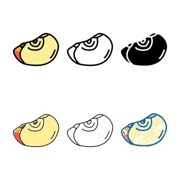 Slice apple cut fruit color icon multistyle vector Illustrazione stock