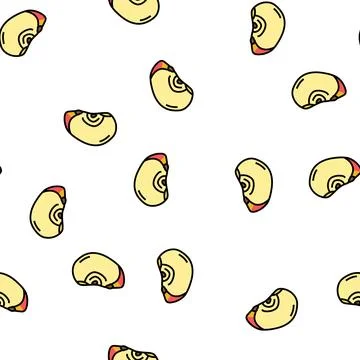 Slice apple cut fruit vector seamless pattern Stock Illustration