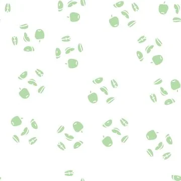 Slice apple cut green glyph seamless pattern Stock Illustration