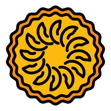 Slice apple pie icon color outline vector 스톡 일러스트