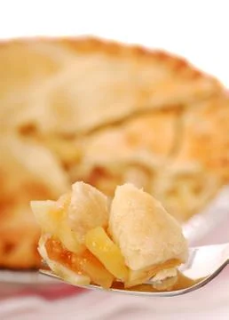 Slice of apple pie Stock Photos