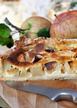 Slice of apple pie Stock Photos